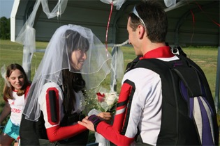 Skydive Temple Wedding just north of Austin